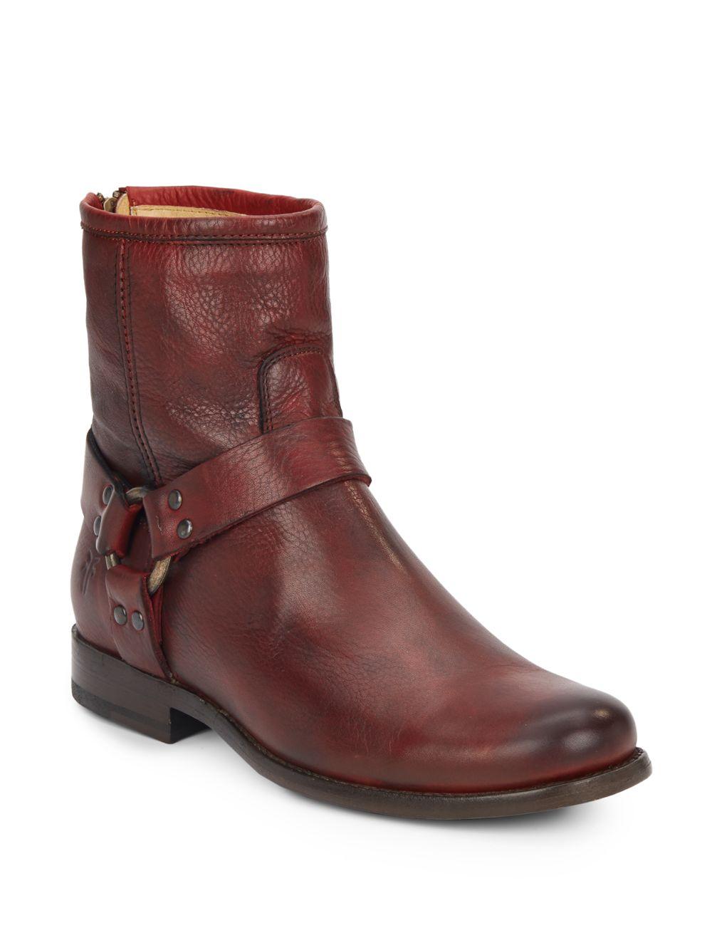 frye phillip harness tall burnt red